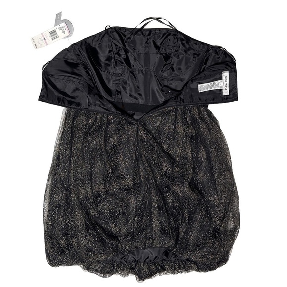 NEW Gold Lace Strapless Bubble Dress Black Fairy Grunge Whimsigoth Vamp HOCO 6 - Picture 6 of 11
